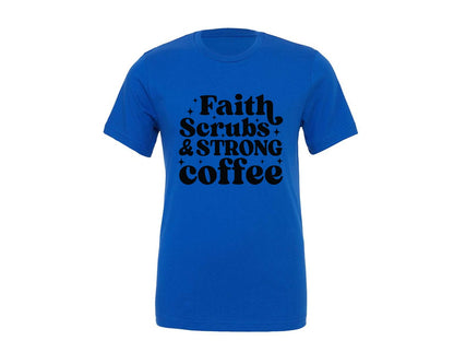 brand:Generic|color:True Royal Blue|Christian Nurse Faith Scrubs Graphic T-Shirt