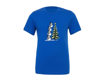 brand:Generic|color:True Royal Blue|Cute Christmas Snowman Christmas 19 Graphic T-Shirt