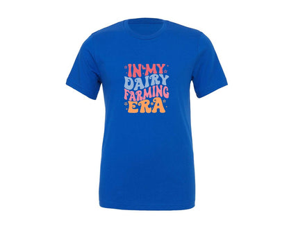 brand:Generic|color:True Royal Blue|In My Dairy Farming Era Groovy T Shirt 2 Graphic T-Shirt