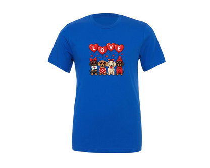 brand:Generic|color:True Royal Blue|Valentine Dog Graphic T-Shirt