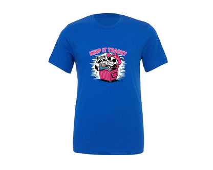 brand:Generic|color:True Royal Blue|Trashy Raccoon Funny Skeleton Art Graphic T-Shirt