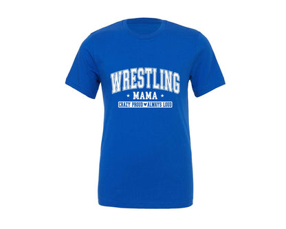 brand:Generic|color:True Royal Blue|Wrestling Mama Funny Wrestling Mom Graphic T-Shirt