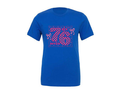 brand:Generic|color:True Royal Blue|Valentine 6 7 Six Seven Coquette Graphic T-Shirt