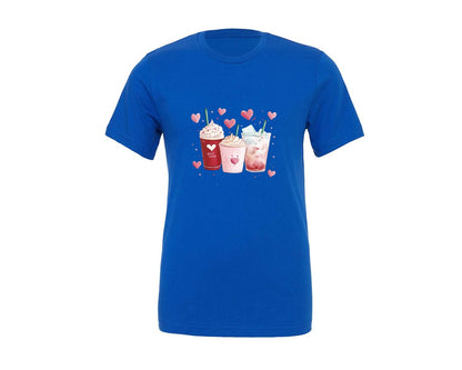 brand:Generic|color:True Royal Blue|Valentines Day Coffee Lover 59 Graphic T-Shirt