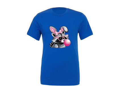 brand:Generic|color:True Royal Blue|Cute Raccoon With Glasses Bubble Gum 6 Graphic T-Shirt