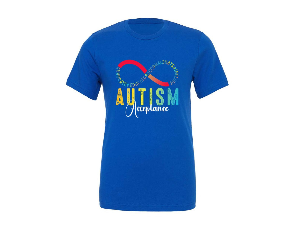brand:Generic|color:True Royal Blue|Autism Awareness Autism Acceptance Graphic T-Shirt