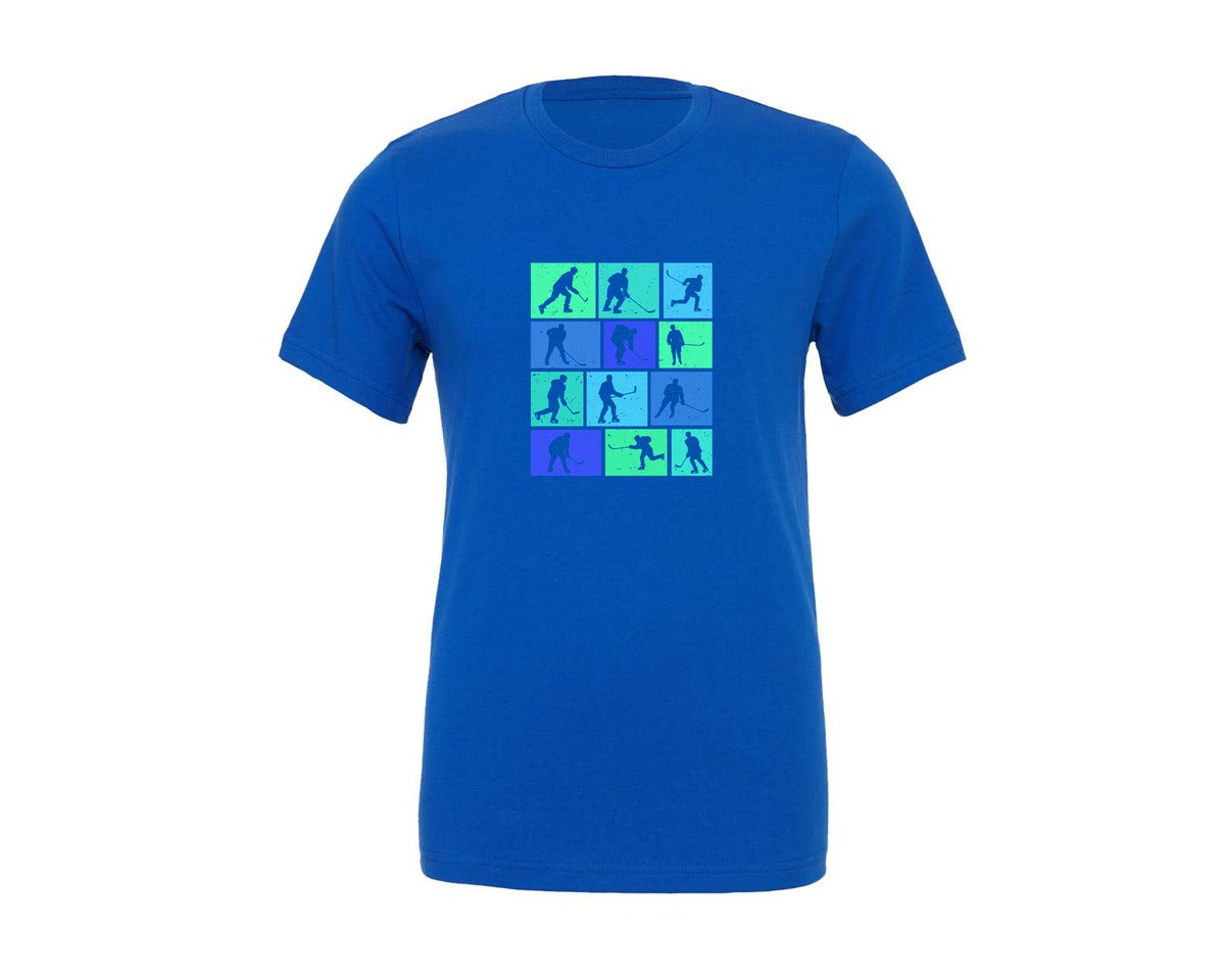 brand:Generic|color:True Royal Blue|Rockey Retro Shirt Hockey Lover Graphic T-Shirt