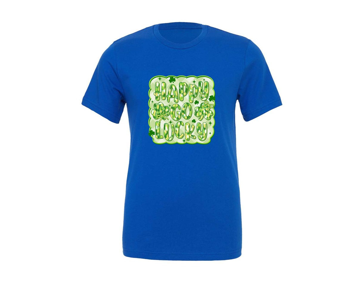 brand:Generic|color:True Royal Blue|Happy Go Lucky St Patrick 2 Graphic T-Shirt