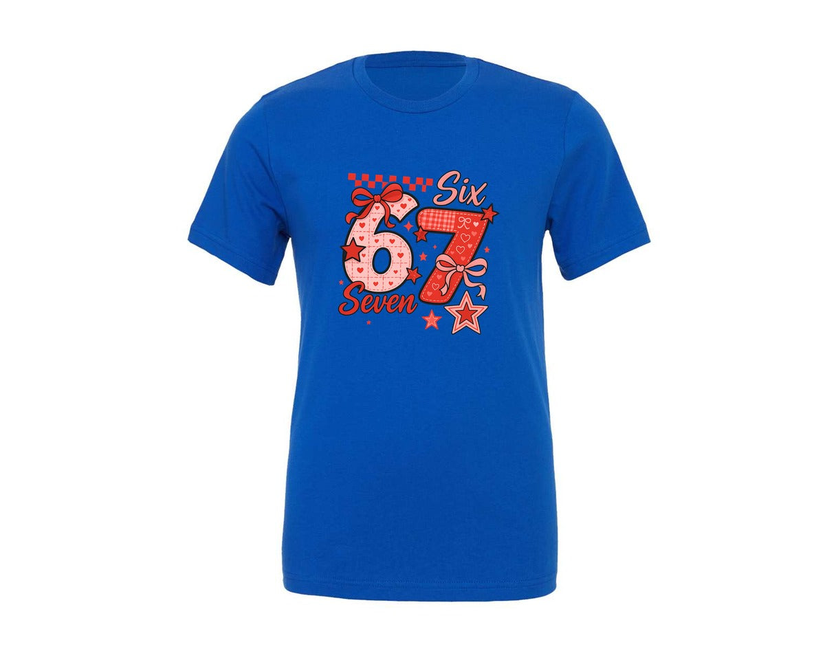 brand:Generic|color:True Royal Blue|Funny Six Seven Funny Valentine Graphic T-Shirt