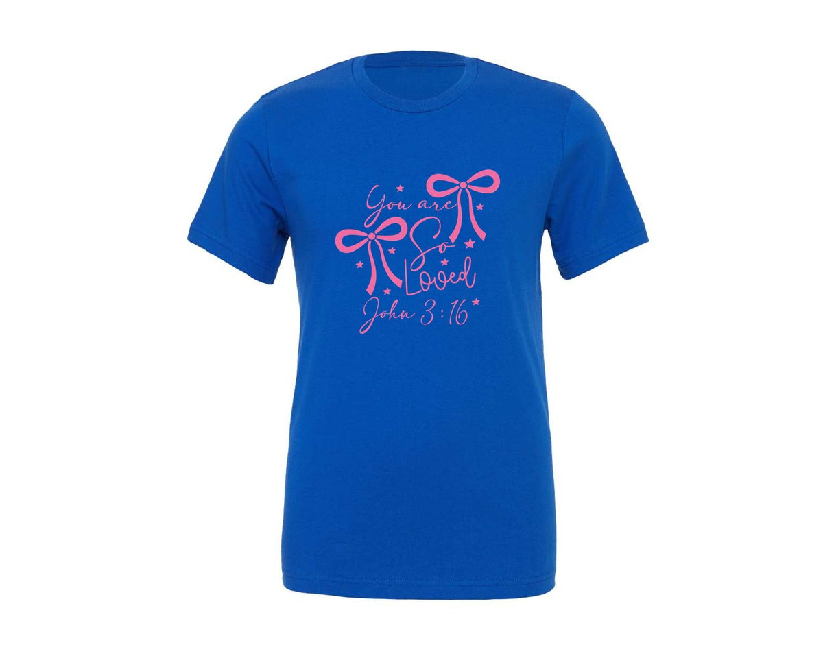 brand:Generic|color:True Royal Blue|You Are So Loved Valentines Day Ch Graphic T-Shirt