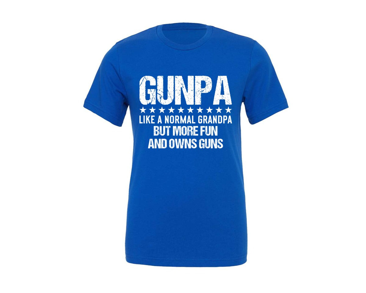 brand:Generic|color:True Royal Blue|Gunpa Like A Normal Grandpa But More Fun 5 Graphic T-Shirt