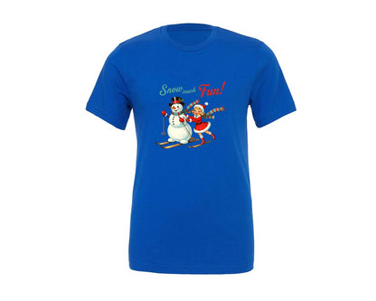 brand:Generic|color:True Royal Blue|Vintage Christmas Snow 3 Graphic T-Shirt