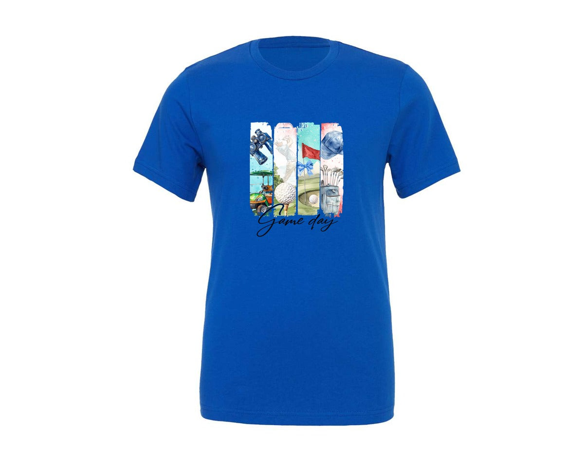 brand:Generic|color:True Royal Blue|Game Day Golf Golf Brushstroke Graphic T-Shirt