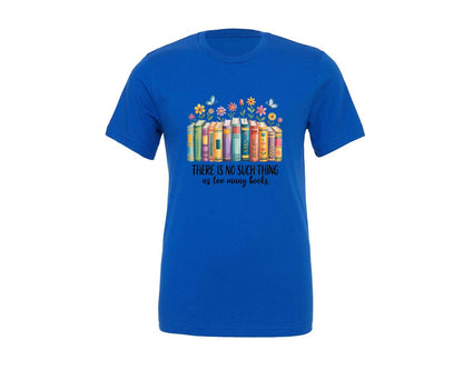 brand:Generic|color:True Royal Blue|Book Lover Floral Pastel Design Graphic T-Shirt