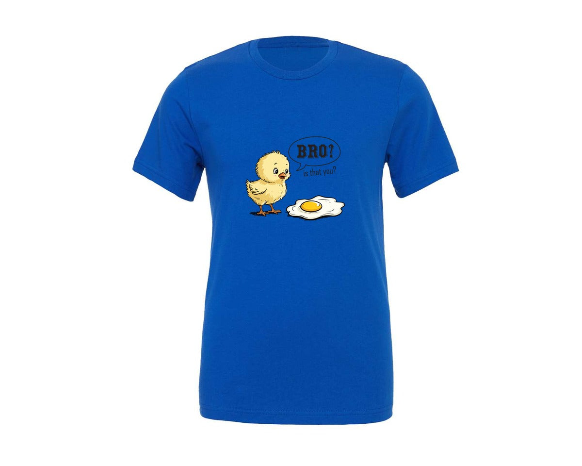 brand:Generic|color:True Royal Blue|Bro Is That You Funny Chick Egg Meme Graphic T-Shirt