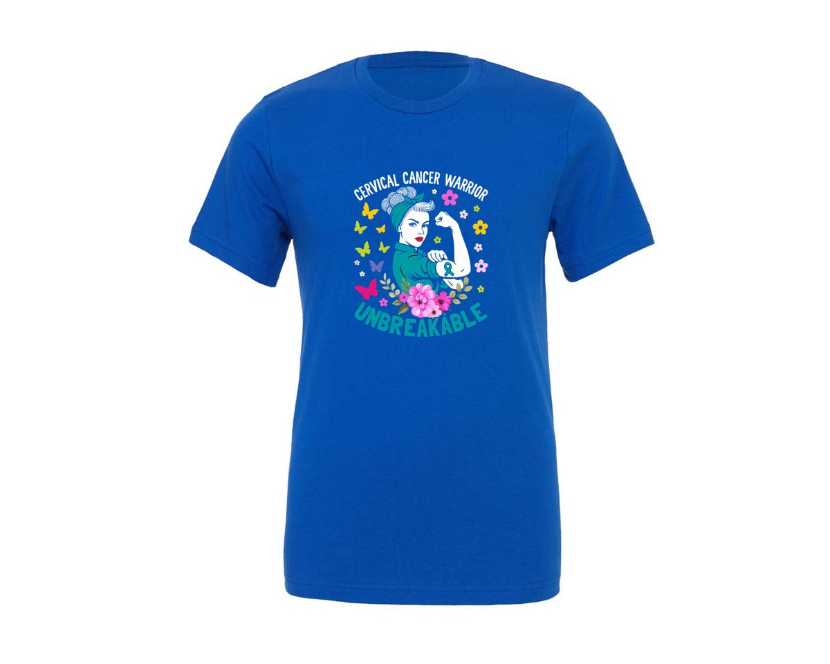 brand:Generic|color:True Royal Blue|Cervical Cancer Awareness T Shirt Graphic T-Shirt