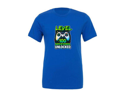 brand:Generic|color:True Royal Blue|Level 100 Day Of School Shirt Design Graphic T-Shirt