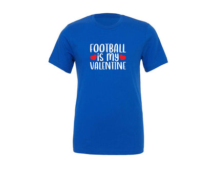 brand:Generic|color:True Royal Blue|Sports Lover Football Is My Valentine Graphic T-Shirt