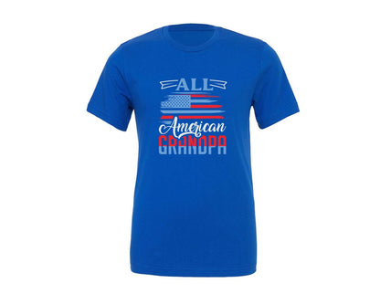 brand:Generic|color:True Royal Blue|All American Grandpa T Shirt Design Graphic T-Shirt