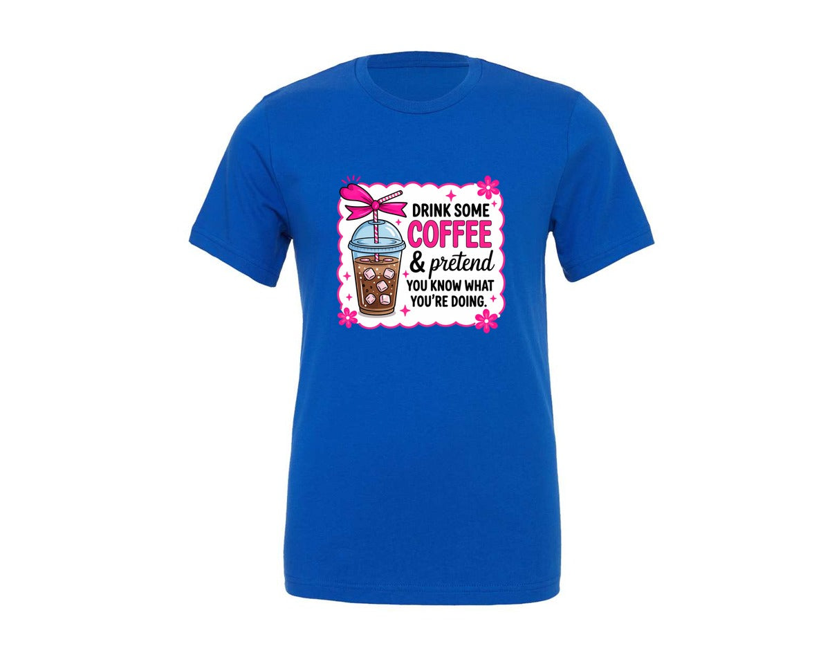 brand:Generic|color:True Royal Blue|Coffee Sarcastic Mental Health Graphic T-Shirt