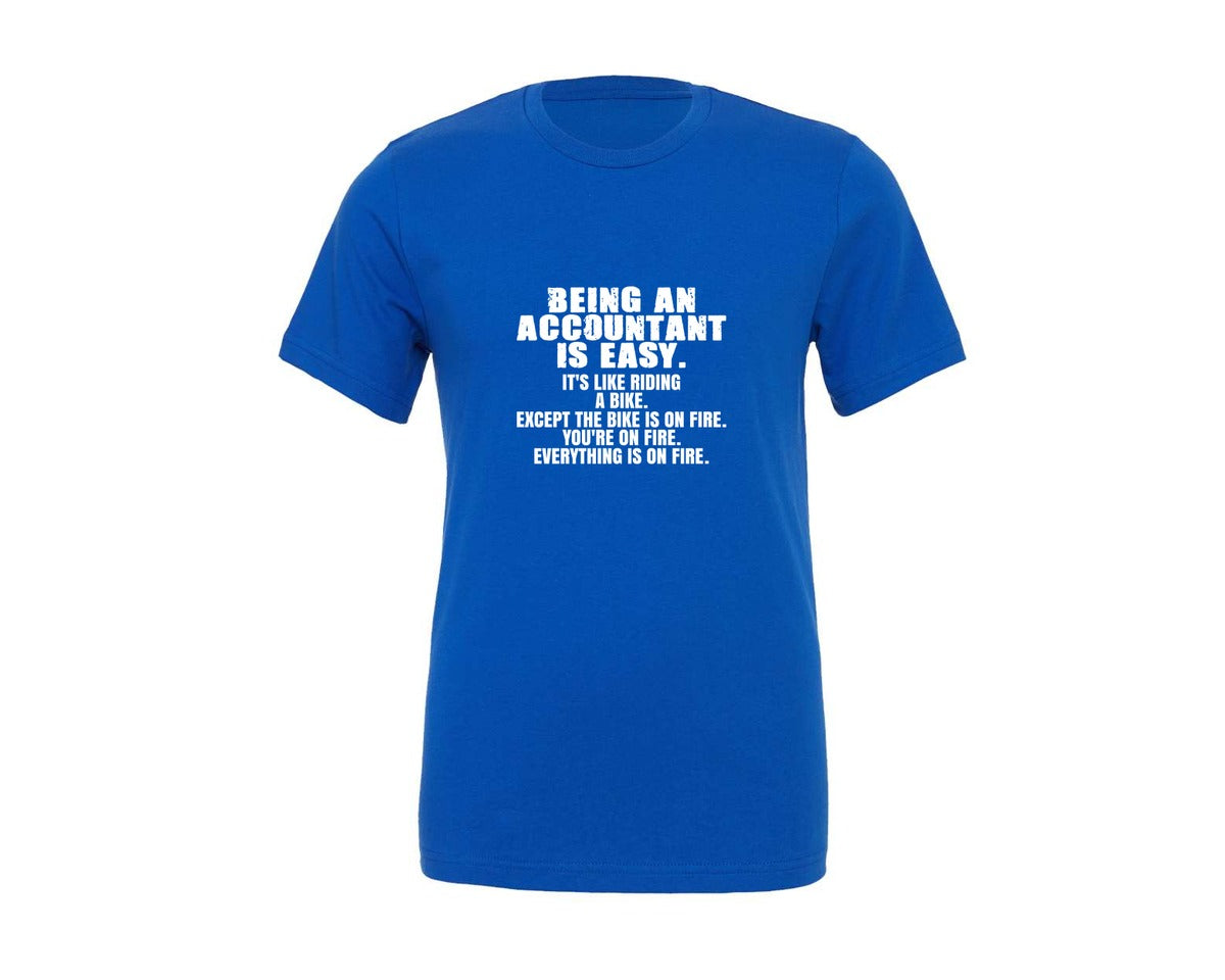 brand:Generic|color:True Royal Blue|Accountant Is Easy Funny Accounting Graphic T-Shirt