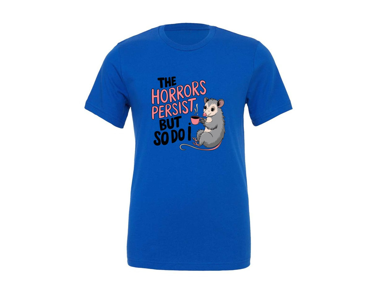 brand:Generic|color:True Royal Blue|Possum Coffee Quote Cute Goth Art Graphic T-Shirt