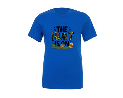 brand:Generic|color:True Royal Blue|The Hunt Is On Camo Easter Egg Camo Graphic T-Shirt