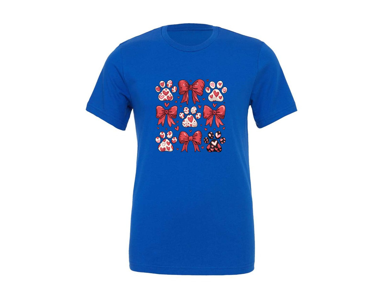 brand:Generic|color:True Royal Blue|Dog Mom Valentine Coquette Design Graphic T-Shirt
