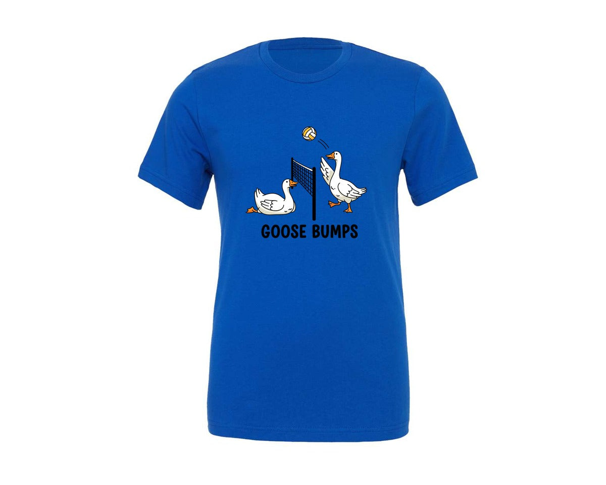 brand:Generic|color:True Royal Blue|Goose Bumps Volleyball Funny Duck Graphic T-Shirt