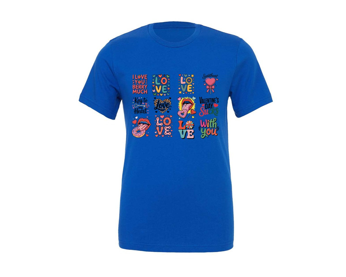 brand:Generic|color:True Royal Blue|Romance Collection Print 2 Graphic T-Shirt
