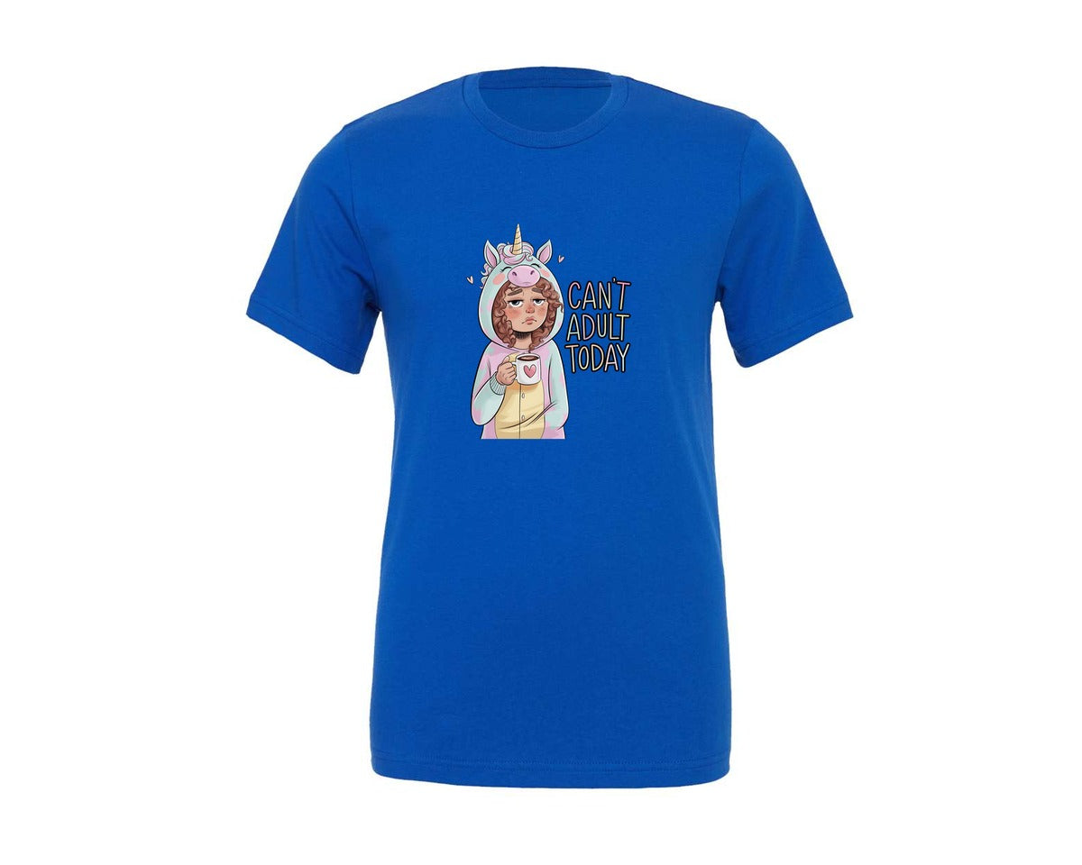 brand:Generic|color:True Royal Blue|Cant Adult Today Sarsactic Funny Girl Graphic T-Shirt