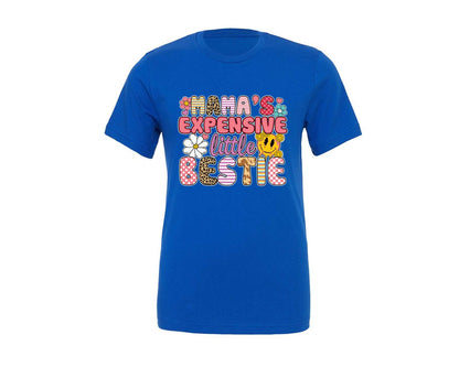 brand:Generic|color:True Royal Blue|Mamas Expensive Little Bestie 9 Graphic T-Shirt