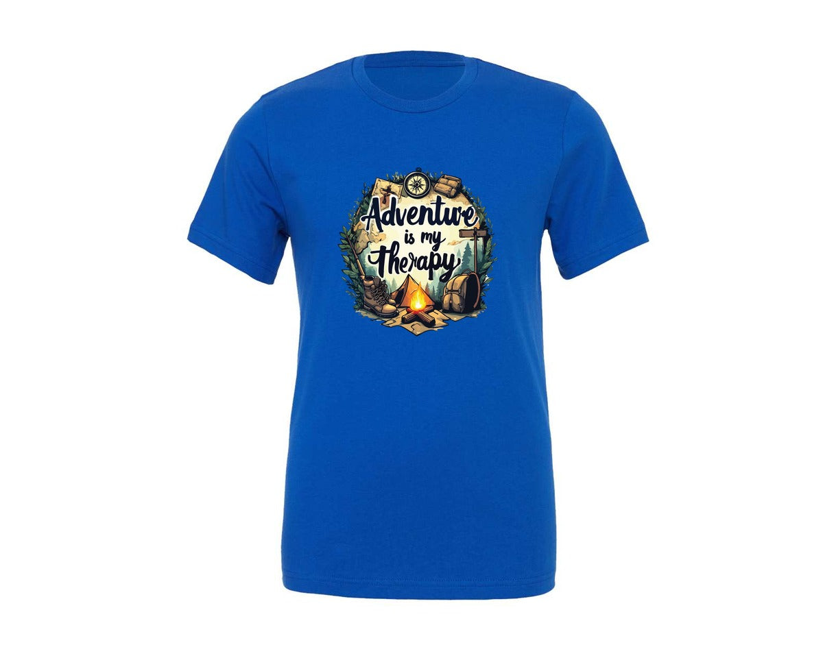 brand:Generic|color:True Royal Blue|Adventure Is My Therapy Graphic T-Shirt