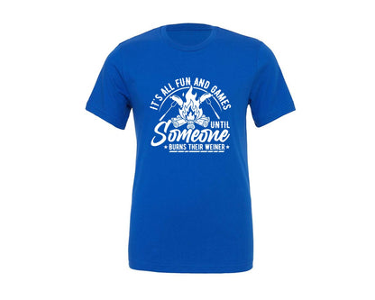 brand:Generic|color:True Royal Blue|Funny Campfire Outdoor Graphic T-Shirt