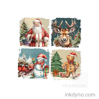 Vintage Blocks DTF Transfer – Ready to Press (Christmas)