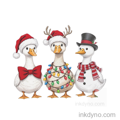 Vintage Goose DTF Transfer – Ready to Press (Christmas)