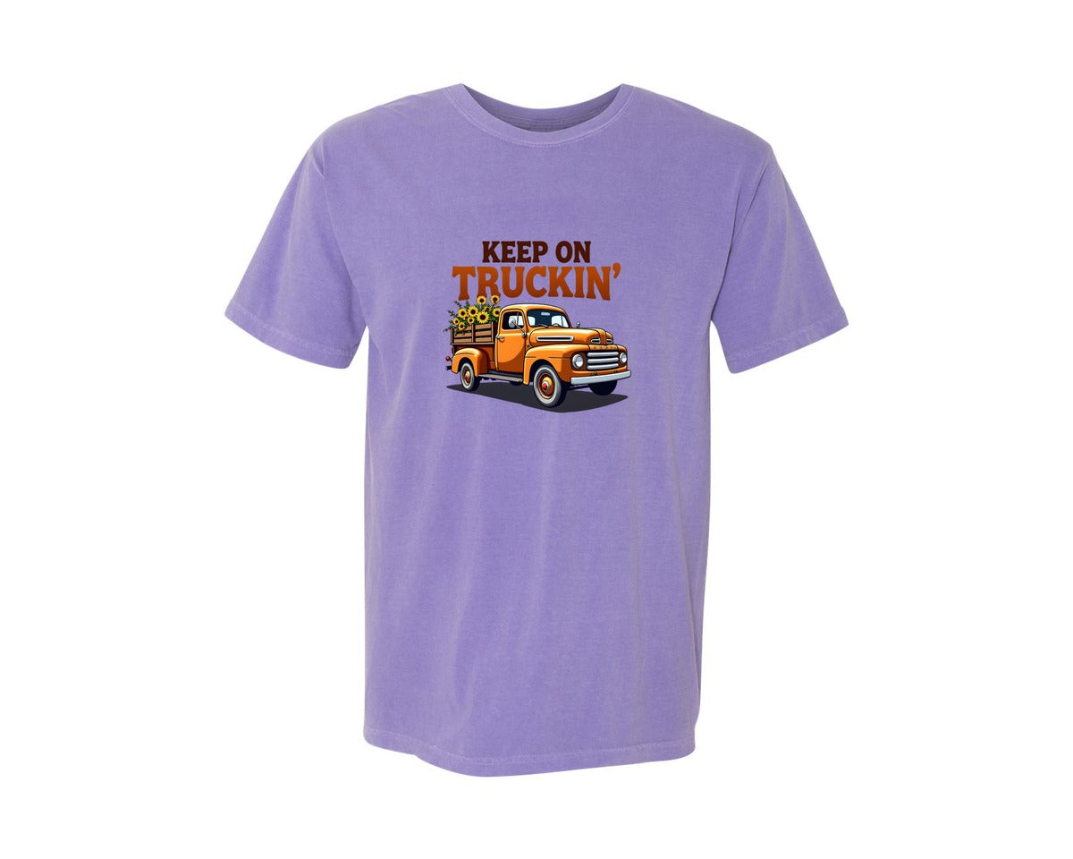 brand:Comfort Colors|color:Violet|Keep On Truckin T Shirt Design 2 Graphic T-Shirt