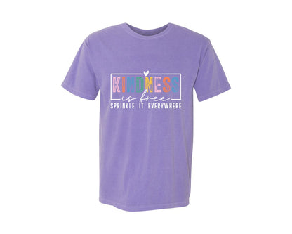 brand:Comfort Colors|color:Violet|Kindness Is Free Sprinkle It Everywhere 81 Graphic T-Shirt