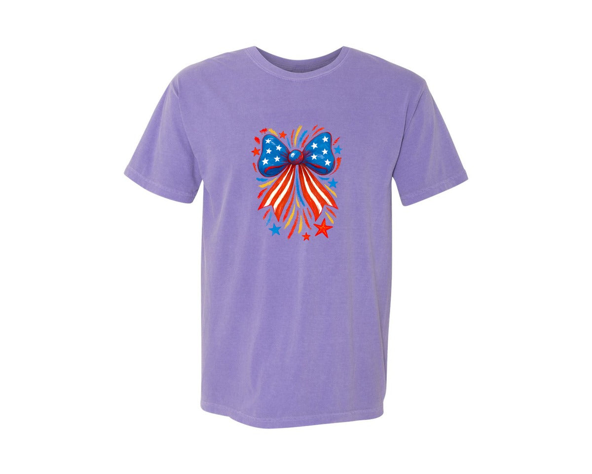 brand:Comfort Colors|color:Violet|America Coquette Preppy Usa Graphic T-Shirt