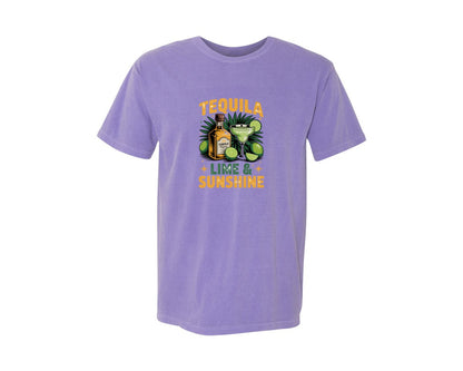 brand:Comfort Colors|color:Violet|Tequila Lime And Sunshine Summer Graphic T-Shirt