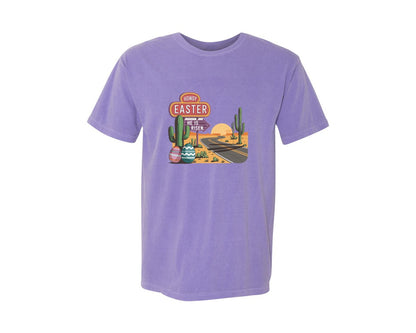 brand:Comfort Colors|color:Violet|Howdy Easter Western Desert Easter 3 Graphic T-Shirt