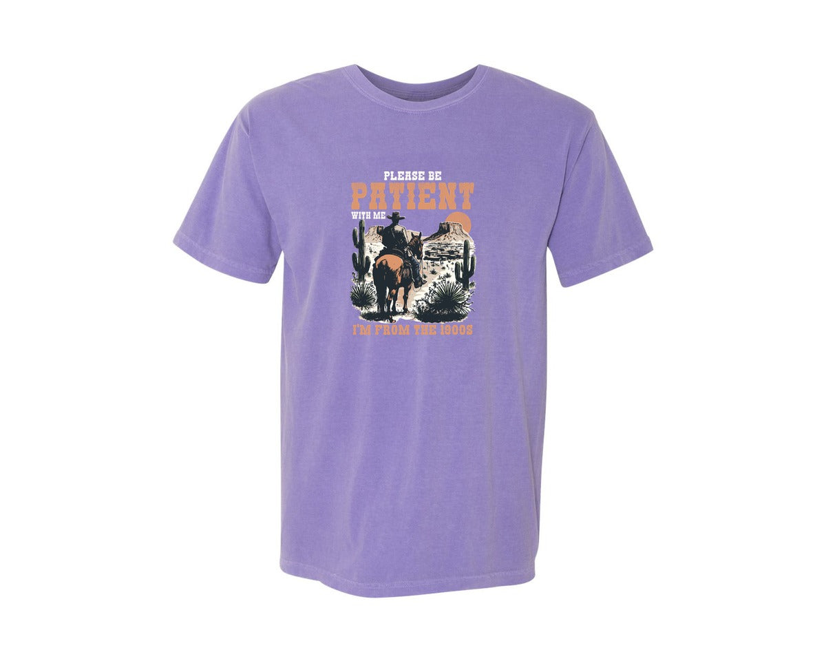 brand:Comfort Colors|color:Violet|Please Be Patient With Me Im From 1900S 4 Graphic T-Shirt