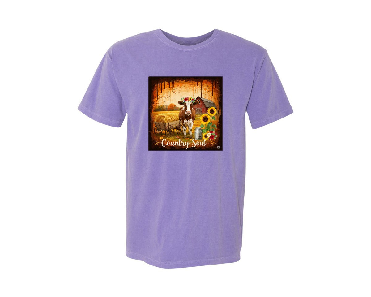 brand:Comfort Colors|color:Violet|Vintage Country Western Brushstroke 2 Graphic T-Shirt