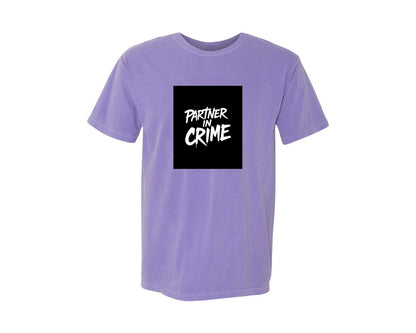 brand:Comfort Colors|color:Violet|Partner In Crime T Shirt Design Graphic T-Shirt