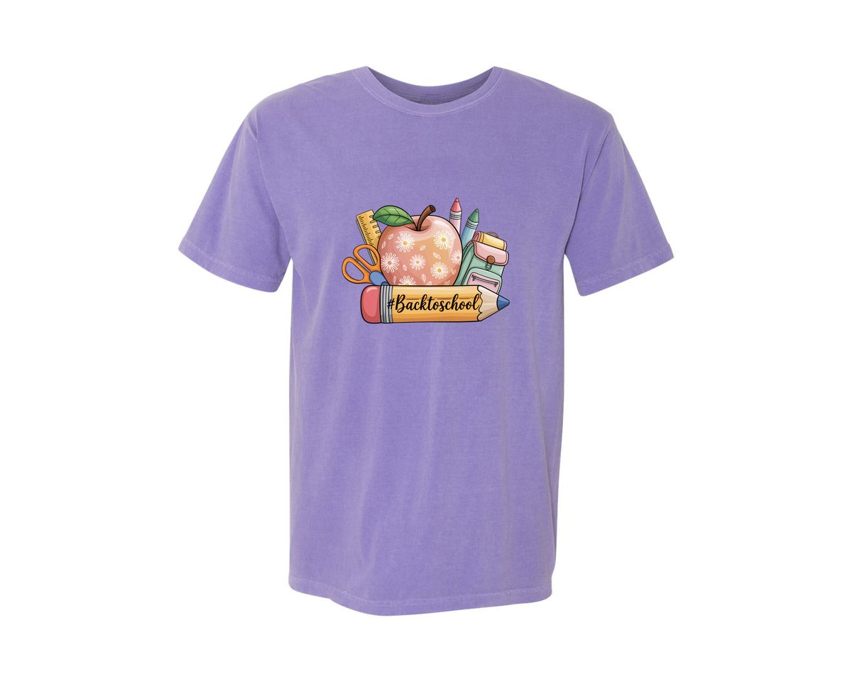 brand:Comfort Colors|color:Violet|Back To School Graphic T-Shirt