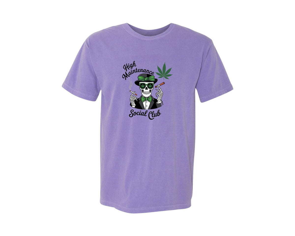 brand:Comfort Colors|color:Violet|High Maintenance Social Club 4 Graphic T-Shirt