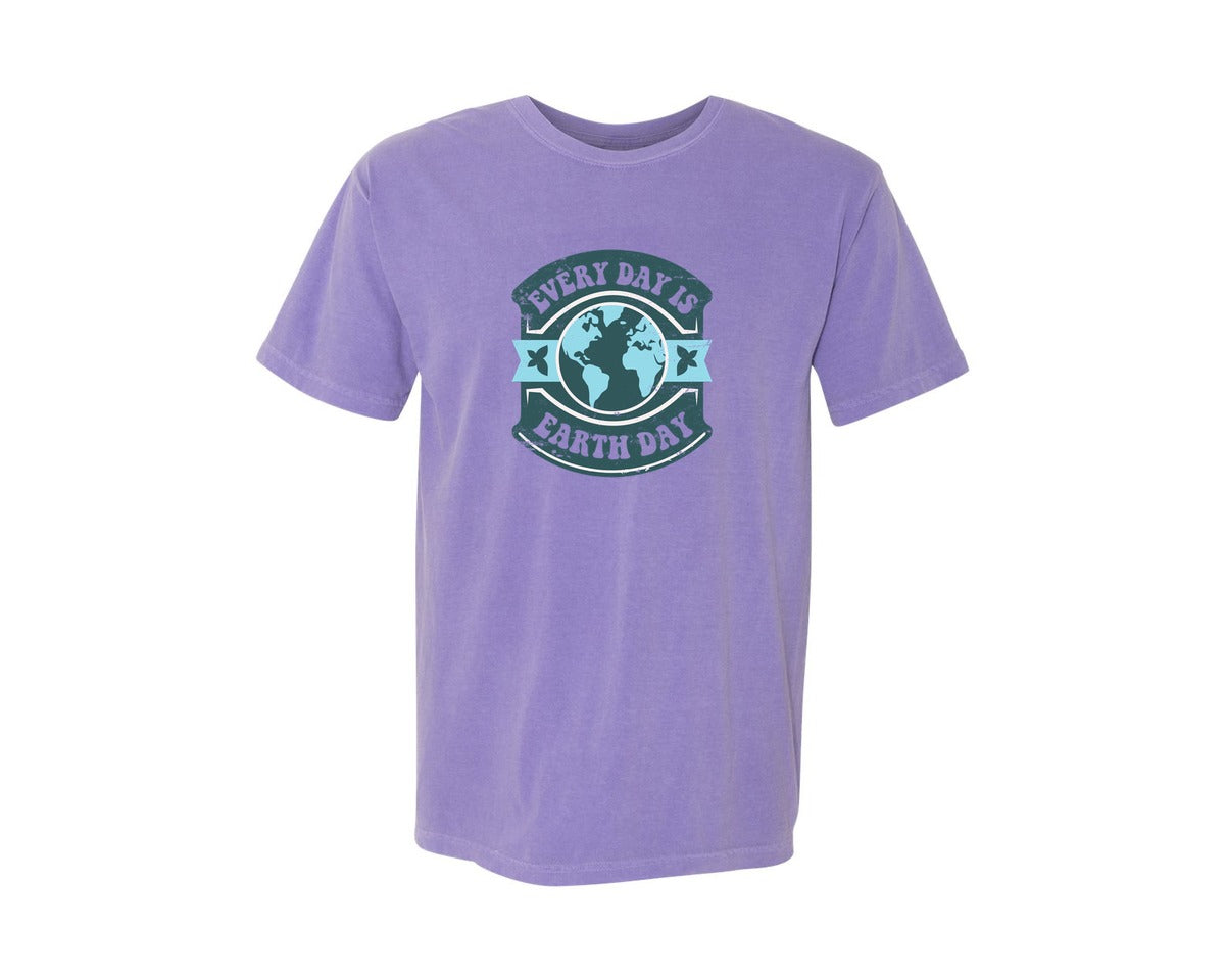 brand:Comfort Colors|color:Violet|Everyday Is Earth Day Graphic T-Shirt