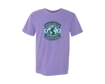 brand:Comfort Colors|color:Violet|Everyday Is Earth Day Graphic T-Shirt
