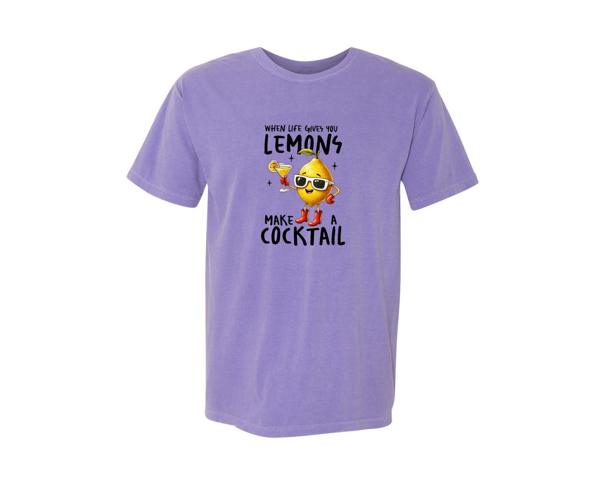 brand:Comfort Colors|color:Violet|Funny Lemon Sarcastic Sassy Adult Graphic T-Shirt