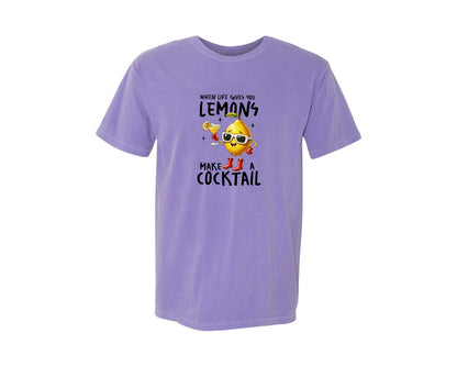 brand:Comfort Colors|color:Violet|Funny Lemon Sarcastic Sassy Adult Graphic T-Shirt
